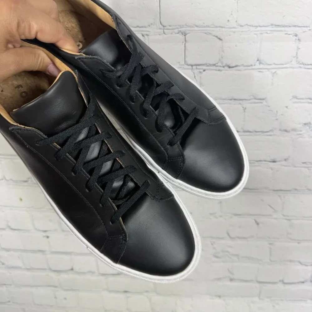 FootJoy Golf Shoes Mens 10 M Black Leather Spikeless Sneaker Preppy Casual